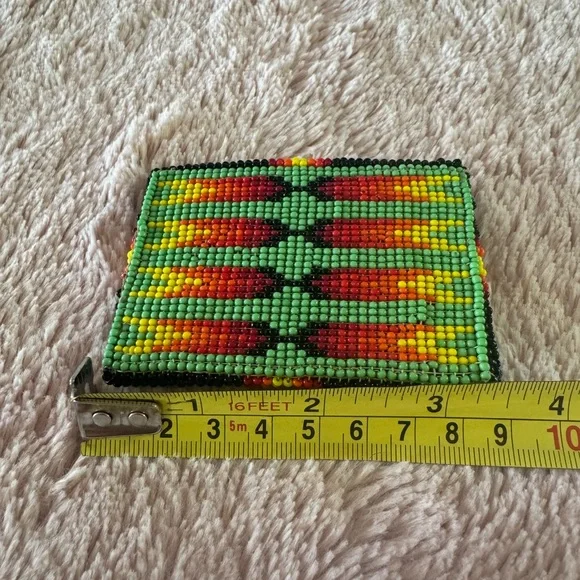 Vintage 1970’s Navajo Native American Hand Beaded Belt Buckle. - Picture 5 of 7